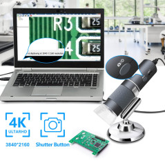 Ninyoon Microscope WiFi 4K pour iPhone Android 50 à 1000X USB numérique sans Fil Super HD Endoscope caméra pour Tous iPhone iPad