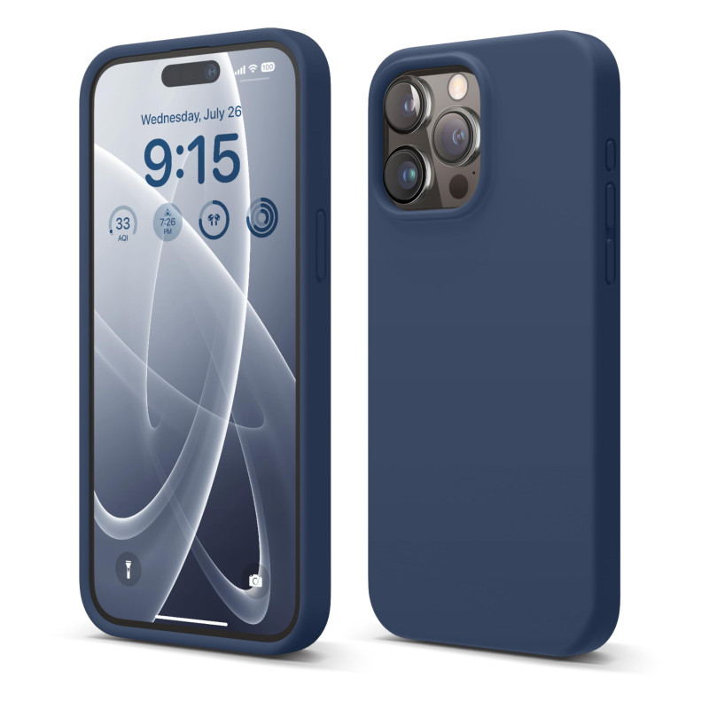 elago Coque Silicone Liquide Compatible avec iPhone 15 Pro Max, Qualité Supérieure, Coque Protection Intégrale [Structure Antich