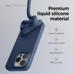 elago Coque Silicone Liquide Compatible avec iPhone 15 Pro Max, Qualité Supérieure, Coque Protection Intégrale [Structure Antich