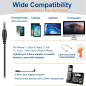 Wantek Casque Téléphone Portable avec Micro Anti-Bruit, Oreillette Smartphone Filaire avec Jack 3,5 mm et 2,5 mm pour iPhone Gal