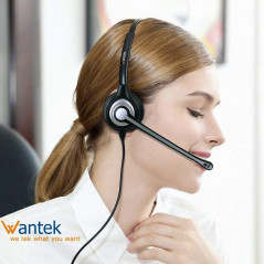 Wantek Casque Téléphone Portable avec Micro Anti-Bruit, Oreillette Smartphone Filaire avec Jack 3,5 mm et 2,5 mm pour iPhone Gal