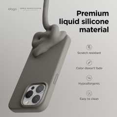 elago Coque Silicone Liquide Compatible avec iPhone 15 Pro, Qualité Supérieure, Coque Protection Intégrale [Structure Antichoc 4
