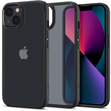 Spigen Ultra Hybrid Matte Coque pour iPhone 13 [Anti-Jaunissement] - Frost Noir