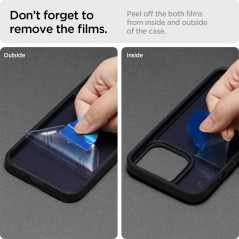 Spigen Ultra Hybrid Matte Coque pour iPhone 13 [Anti-Jaunissement] - Frost Noir