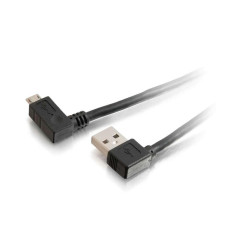 C2G 81705 Câble USB 2.0 A angle droit vers micro USB B à angle droit, chargeur micro USB adapté pour téléphones Samsung/Android