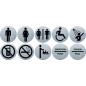 helit H6271200 Pictogramme en acier inoxydable pour fauteuil roulant Ø 115 mm autocollant avec tampon adhésif helit H6271200 Pictogramme en acier inoxydable pour fauteuil roulant Ø 115 mm autocollant avec tampon adhésif