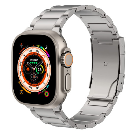 MoKo Bracelet en Titane Compatible avec Apple Watch Ultra 3/2/1 Strap 49mm 46mm 45mm 44mm 42mm,Bracelet en Métal avec Boucle Dép