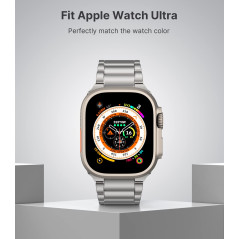 MoKo Bracelet en Titane Compatible avec Apple Watch Ultra 3/2/1 Strap 49mm 46mm 45mm 44mm 42mm,Bracelet en Métal avec Boucle Dép