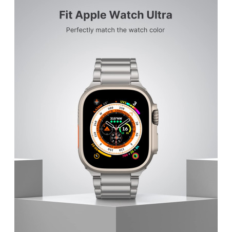 MoKo Bracelet en Titane Compatible avec Apple Watch Ultra 3/2/1 Strap 49mm 46mm 45mm 44mm 42mm,Bracelet en Métal avec Boucle Dép