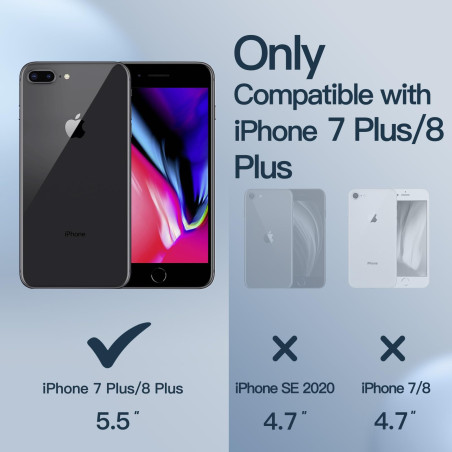 JETech Coque en Silicone pour iPhone 7 Plus / 8 Plus, Étui de Protection Complète du Corps au Toucher Soyeux, Housse avec Doublu