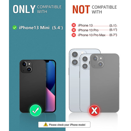 OCASE Etui Coque iPhone 13 Mini, Antichoc TPU Housse iPhone 13 Mini Cuir PU Portefeuille Etui [RFID Blocage] [Béquille] [Fentes 