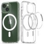 Spigen Ultra Hybrid Magfit Coque pour iPhone 13 Mini MagSafe [Anti-Jaunissement] - Blanc
