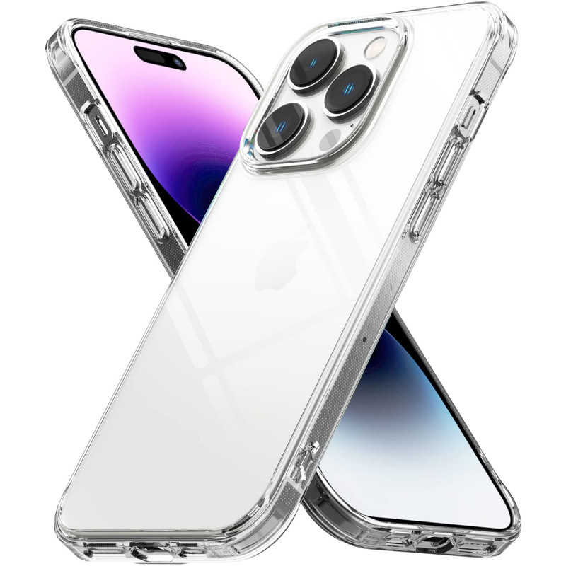 Ringke Compatible avec Coque iPhone 14 Pro Max [Fusion] Transparente Clear Rigide Polycarbonate Back TPU Souple Bumper Étui Anti