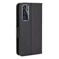 Topme Étui en Cuir pour Vivo Y70 / Vivo V20 SE (6.44" inches), [ Coque de Téléphone Série Motif Litchi Simple] - Noir