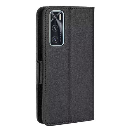 Topme Étui en Cuir pour Vivo Y70 / Vivo V20 SE (6.44" inches), [ Coque de Téléphone Série Motif Litchi Simple] - Noir