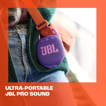 JBL Clip 5, Enceinte Bluetooth ultra-portable, mousqueton intégré, son JBL Pro, basses percutantes, 12 heures d'autonomie, fonct