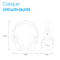 RYGHT – Tempo – Casque sans Fil – Son stéréo Clair, 20H d’autonomie – Pliable, léger, Commande contrôle Musique, Volume, répondr
