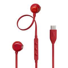 JBL Tune 305 C, Écouteurs filaires Hi-Res, son Pure Bass JBL, connexion USB-C, câble plat anti-nœuds, télécommande à trois touch