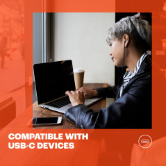 JBL Tune 305 C, Écouteurs filaires Hi-Res, son Pure Bass JBL, connexion USB-C, câble plat anti-nœuds, télécommande à trois touch
