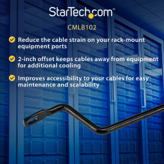 StarTech.com Barre horizontale pour gestion de câbles avec offset de 5 cm - Lacing bar pour rack de serveur - Paquet de 10 (CMLB