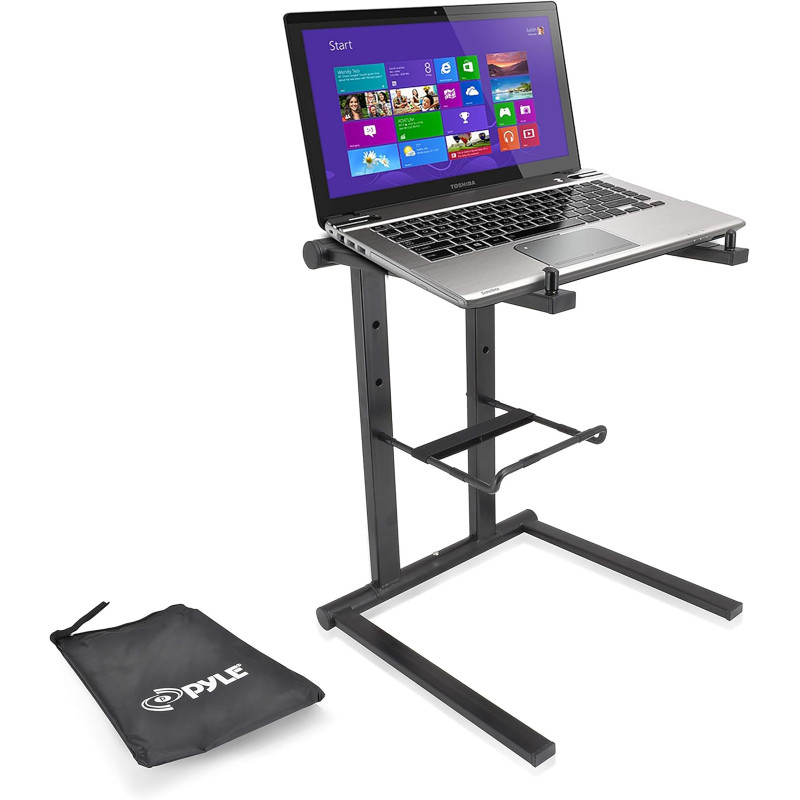 Pyle Support Ordinateur Portable - Table Debout avec Hauteur Pliable et Plateau - Support PC Portable - Accessoire Secondaire po