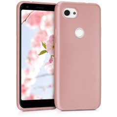 kwmobile Housse Compatible avec Google Pixel 3a Coque - Housse de téléphone Protection Souple en TPU - Or Rose métallique