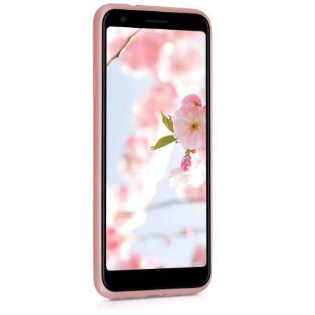 kwmobile Housse Compatible avec Google Pixel 3a Coque - Housse de téléphone Protection Souple en TPU - Or Rose métallique