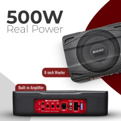 Caliber Haut Parleur Voiture - Caissons de Basse 500W - Subwoofer Voiture - 100W RMS - Noir - 290 x 210 x 72 mm