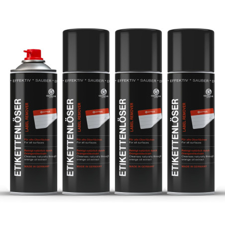4x OCTOPUS Dissolvant d'étiquettes, dissolvant d'adhésifs, dissolvant de colle, spray dissolvant d'étiquettes avec le pouvoir de