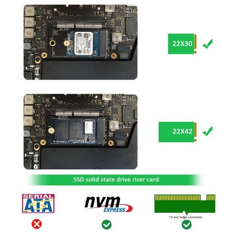 eMagTech M.2 NVME SSD Convertir Carte Adaptateur Compatible avec MacBook Pro 13" A1708 2016-2017 Non-Touch-Bar Version Latop Piè