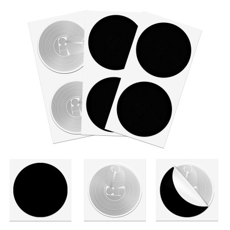 100PCS Autocollants Tag NFC, Noir NFC 215 étiquettes Collant Programmable NTAG215 Petit Autocollant 25mm, Mémoire 504 octets pou