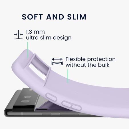 kwmobile Housse Compatible avec Google Pixel 6 Coque - Housse de téléphone Protection Souple en Silicone - Lavande