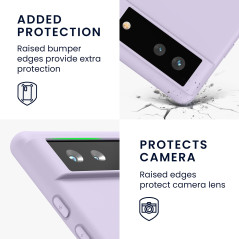 kwmobile Housse Compatible avec Google Pixel 6 Coque - Housse de téléphone Protection Souple en Silicone - Lavande