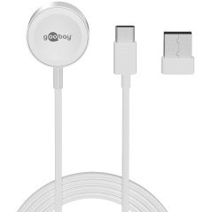 goobay Chargeur pour Apple Watch/Chargeur sans Fil/Compatible avec Tous Les modèles d'Apple Watch SE/8/7/6/5/4/3/2/Incl. Adaptat