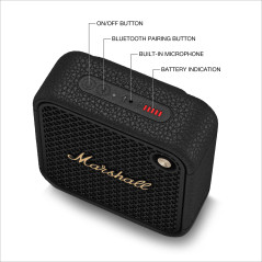 Marshall Willen II Haut-parleurs Bluetooth sans Fil 17 Heures de Lecture IP67 étanche Charge Rapide - Noir et Laiton