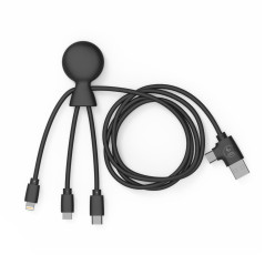 Xoopar - Mr Bio Long 1m - Câble Multi USB 4 en 1 - Chargeur Universel Téléphone en Plastique Recyclé - Câble Multi Embout: USB-C