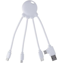 Xoopar - Octopus OBP Câble Multi USB 4 en 1 en Forme de Pieuvre - Chargeur Universel en Plastique Recyclé issu des Océans - USB