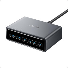 Anker Prime Chargeur USB C GaN 200 W, Station de Recharge 6 Ports GaN 200 W, Chargeur de Bureau Rapide USB C PD, pour iPhone 17/
