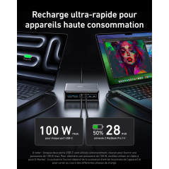 Anker Prime Chargeur USB C GaN 200 W, Station de Recharge 6 Ports GaN 200 W, Chargeur de Bureau Rapide USB C PD, pour iPhone 17/