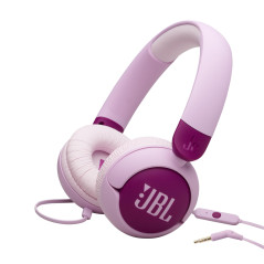 JBL Junior 320, Casque Supra-auriculaire Filaire pour Enfants, avec Microphone intégré, Safe Sound, Volume jusqu'à 85 DB, Coussi