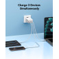 Cudy Chargeur USB C 67W 3 Ports, 2 Type-C, 1 USB A Mâle Charge Rapide QC/PD 3.0 Adaptateur Mural pour iPhone, iPad, Samsung, Son