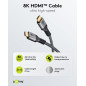 goobay 64999 Câble HDMI 2.1 Ultra High Speed/résolutions UHD jusqu'à 8K @ 60 et 4K @ 120 Hz/Rallonge HDMI pour PS5, Xbox, Apple goobay 64999 Câble HDMI 2.1 Ultra High Speed/résolutions UHD jusqu'à 8K @ 60 et 4K @ 120 Hz/Rallonge HDMI pour PS5, Xbox, Apple
