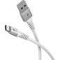 Goobay Câble USB-A vers Textile Flexible 60W/1m 480 Mbits Super Doux pour Samsung, Xiaomi, Google, Nothing Phone - Blanc/74530 Goobay Câble USB-A vers Textile Flexible 60W/1m 480 Mbits Super Doux pour Samsung, Xiaomi, Google, Nothing Phone - Blanc/74530