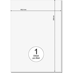 Printation Étiquettes d'expédition A5 210 x 148 mm – 1000 étiquettes DHL autocollantes 210 x 148 sur 1000 feuilles DIN A5 1 x 1 