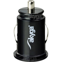 akyga AK-ch 02 Chargeur de Voiture avec 2 x USB 5 V/2.1 A connecteur Noir