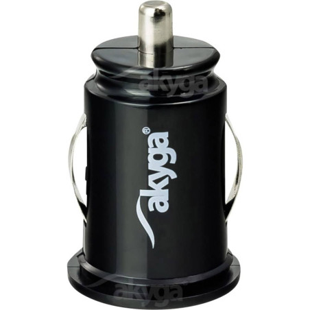 akyga AK-ch 02 Chargeur de Voiture avec 2 x USB 5 V/2.1 A connecteur Noir