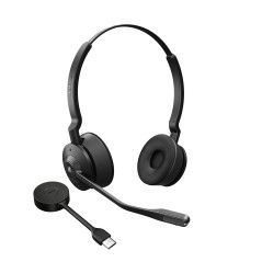 Jabra Engage 55 - Micro-casque stéréo sans fil avec adaptateur DECT USB-C Link 400, Microphone à réduction de bruit - Portée éte