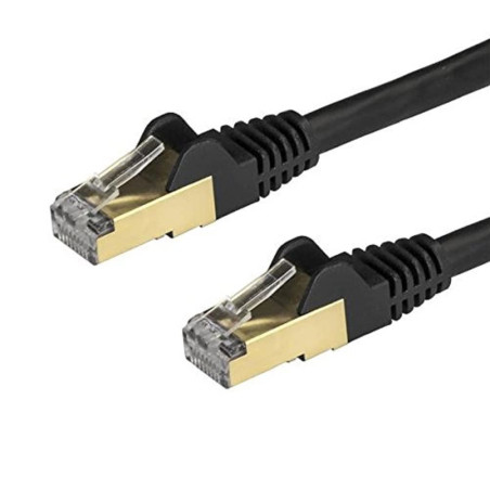 StarTech.com 6ASPAT150CMBK Cordon de raccordement CAT6a - 1,5 m - sans Crochet - Câble Patch RJ45 - Noir