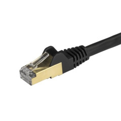 StarTech.com 6ASPAT150CMBK Cordon de raccordement CAT6a - 1,5 m - sans Crochet - Câble Patch RJ45 - Noir