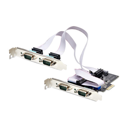 StarTech.com Carte Série PCI Express à 4 Ports - Adaptateur/Carte PCIe à 4 Ports vers RS232/RS422/RS485 (DB9), Support Bas-Profi